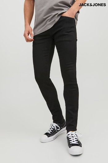 JACK & JONES Black Skinny Fit Liam Shirred Jeans (N51111) | £30