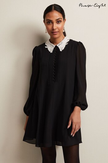 Phase Eight Petite Trudie Swing Black Mini Dress (N51125) | £119