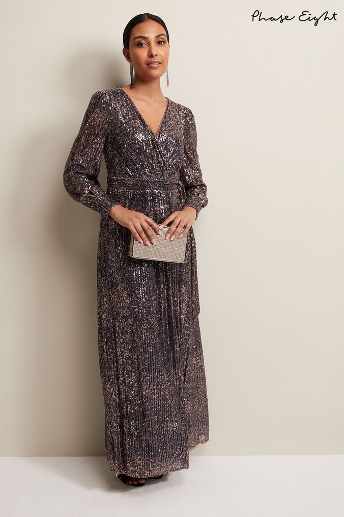 Gold petite maxi dress clearance