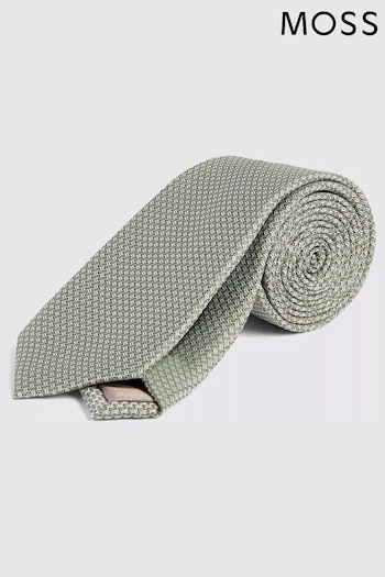 MOSS Green Sage Textured Tie (N51180) | £20