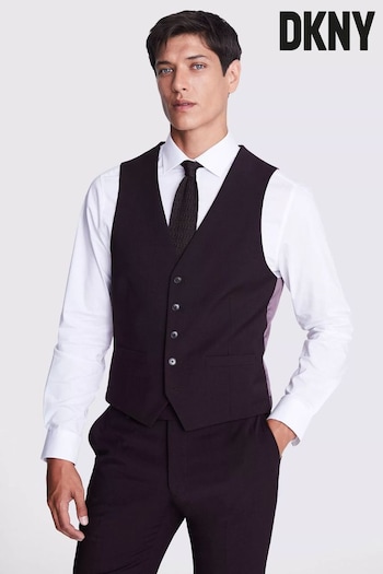 MOSS Slim Fit Black Claret Waistcoat (N51208) | £120