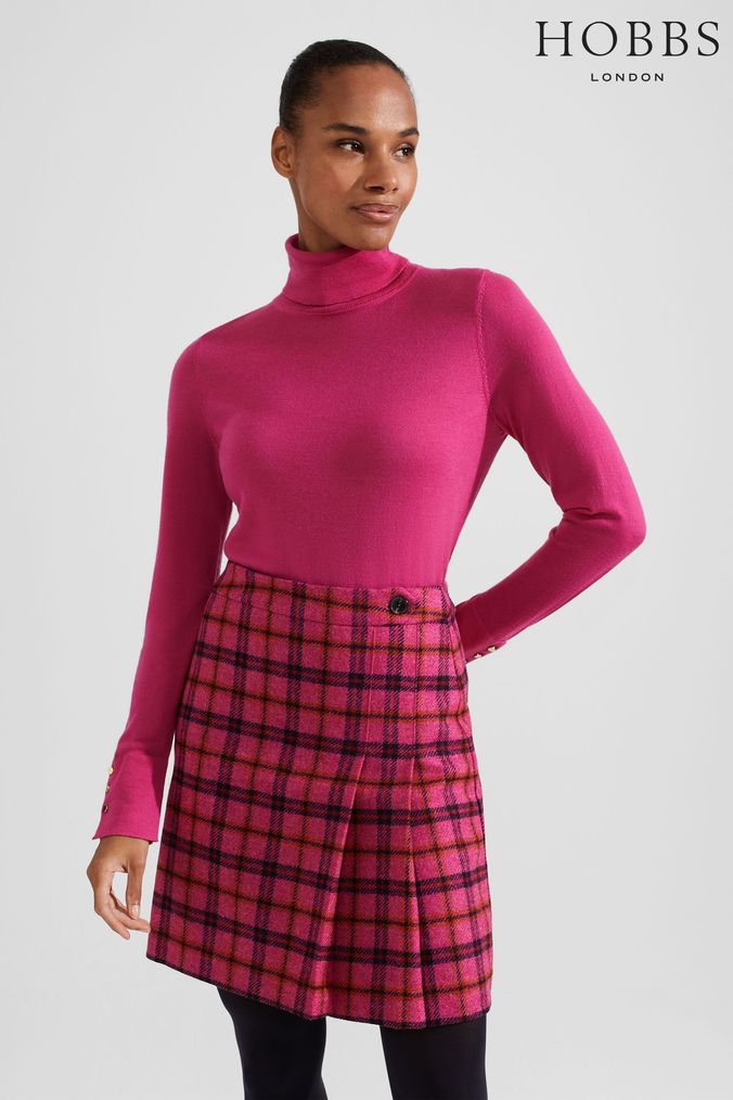 Hobbs red shop tartan skirt