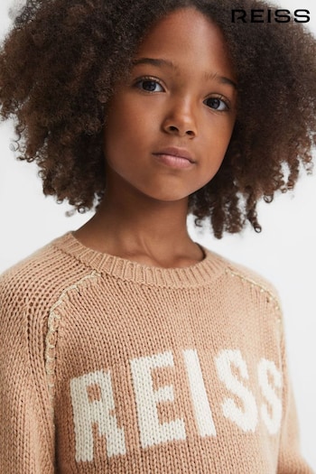 Reiss Camel Emefa Teen Wool Blend Motif Jumper (N51687) | £50