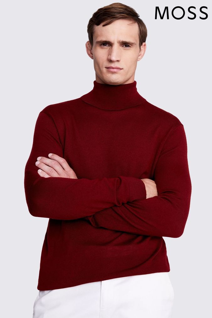 Mens red sales turtleneck jumper