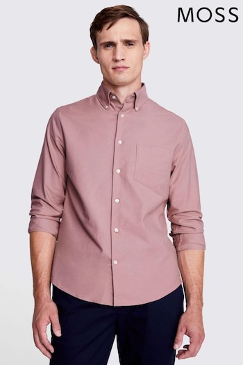 MOSS Dusky Pink Washed Oxford Shirt (N51718) | £35