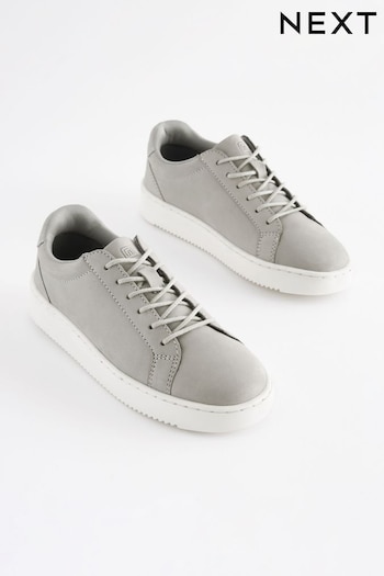 Grey Leather Smart Lace-Up Trainers (N51740) | £26 - £33