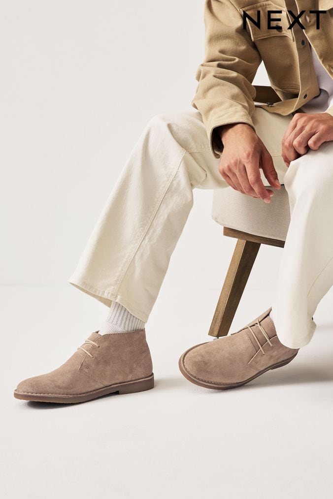 Men s Suede Desert Boots In Navy Brown Black Next UK
