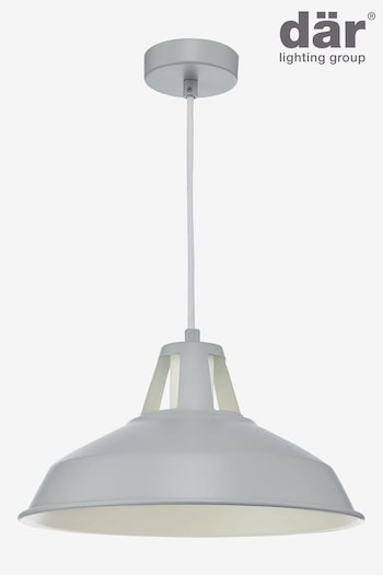 Dar Lighting Grey Owain Single Pendant Ceiling Light (N51772) | £30