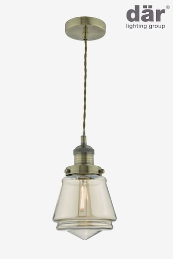 Dar Lighting Brass Curtis Pendant Ceiling Light (N51787) | £89