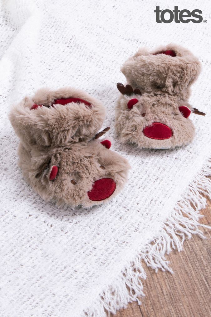 Boys Christmas Slippers Touch Fastening Slippers Sliders Next
