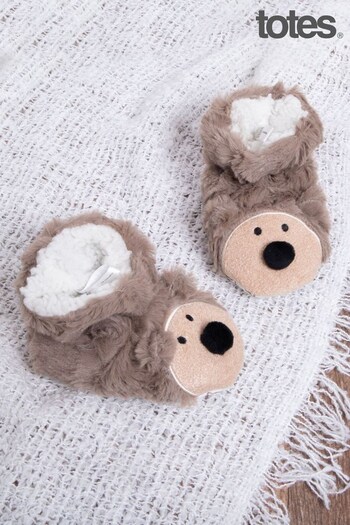 Totes Brown Novelty Bootie Childrens Slippers (N51799) | £12