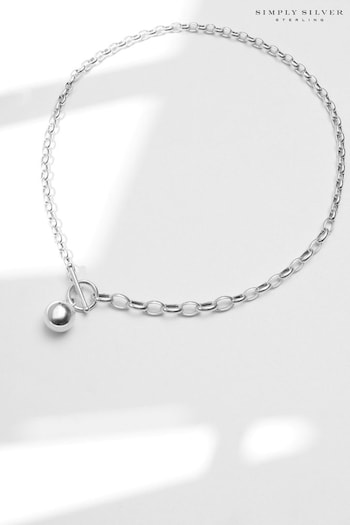 Simply Silver Silver Tone Recycled Polished Orb Necklace (N51839) | £125