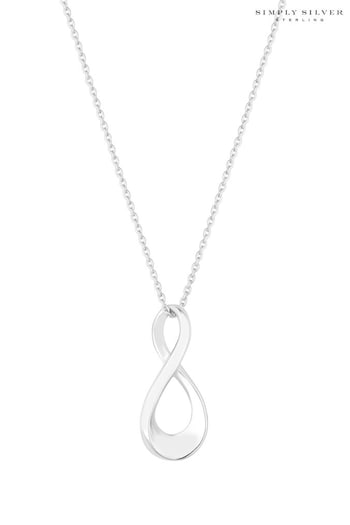 Simply Silver Silver Tone Polished Chunky Infinity Pendant Necklace (N51844) | £40