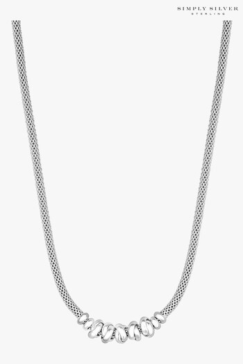 Simply Silver 925 Sterling Silver Love Knot Mesh Necklace (N51866) | £80