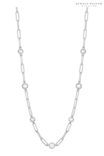 Simply Silver Sterling Silver 925 Paperlink And Polished Ball Necklace (N51867) | £80