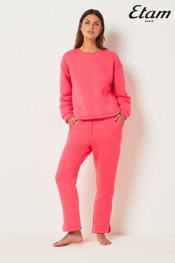 ETAM Pink Danae Quilted Soft Lounge Pyjama Top (N51912) | £39