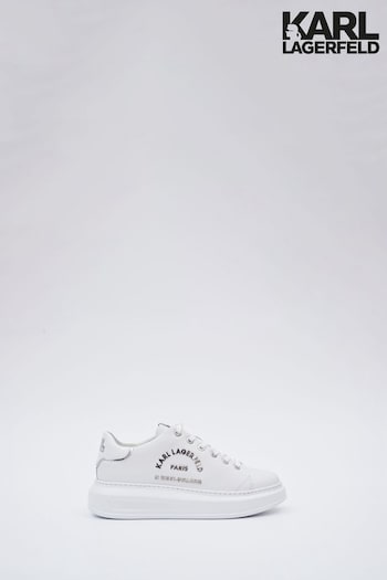 Karl Lagerfeld Kapri Metal Maison Lace-Up White Trainers (N51917) | £190