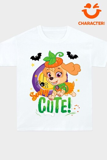 Character White Paw Patrol Happy Halloween Pumpkin T-Shirt (N51971) | £15