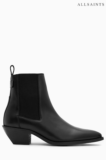 AllSaints Fox Black Boots (N51994) | £199