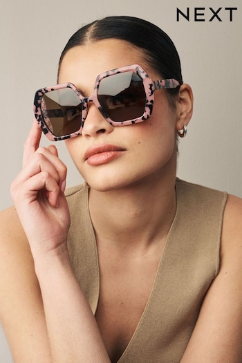 Tortoiseshell Brown Soft Hexagon Sunglasses (N52011) | £15