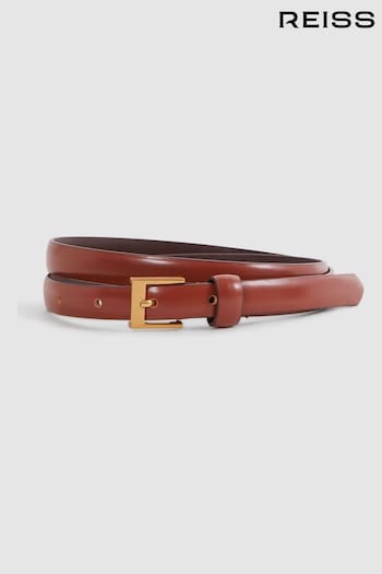 Reiss Tan Holly Thin Leather Belt (N52039) | £38