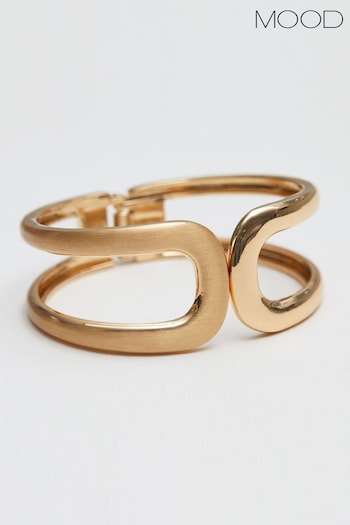 Mood Gold Tone Polished And Satin Open Cuff Bracelet (N52128) | £17