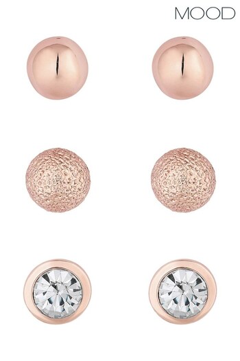 Mood Gold Plated Large Stud Earring 3 Pack (N52188) | £12