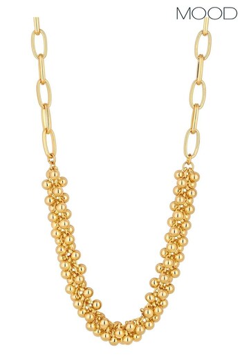 Mood Gold Polished Orb Shaker Chain Necklace (N52230) | £22