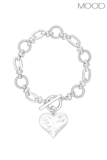 Mood Silver Molten Heart Ball Chain Bracelet (N52272) | £14