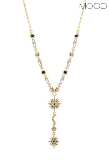 Mood Gold Multi Coloured Fine Celestial Y Necklace (N52291) | £20