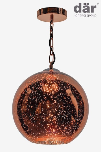 Dar Lighting Copper Speckle Single Pendant Ceiling Light (N52299) | £130