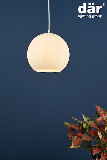 Dar Lighting White Ryce Pendant Ceiling Light (N52317) | £50