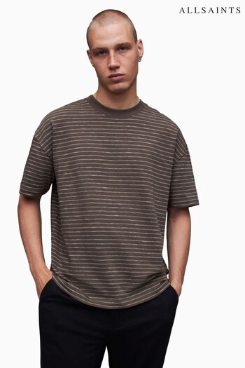 AllSaints Keaton Short Sleeve Crew Brown T-Shirt (N52331) | £55