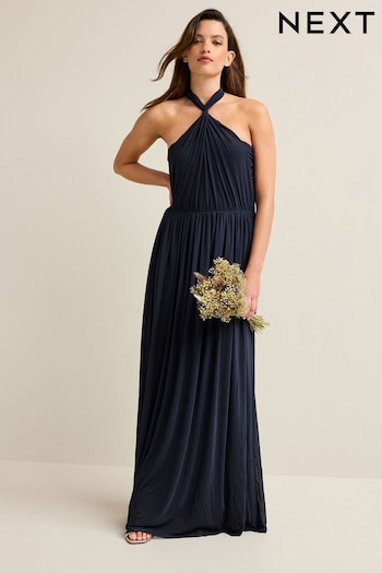 Navy Mesh Multiway Bridesmaid Wedding Maxi Dress (N52370) | £69