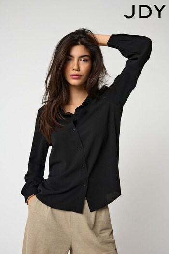 JDY Black Long Sleeve Printed Shirt (N52377) | £28