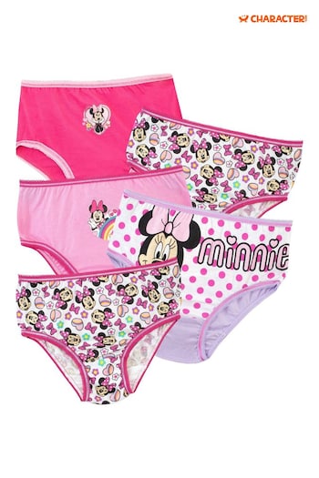 Character Pink Minnie Mouse Briefs 5 Pack (N52381) | £13