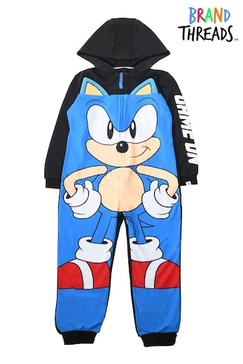 Brand Threads Blue Boys Micro-Fleece Sonic All-In-One (N52401) | £24