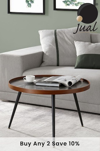 Jual Black Siena Marble Effect Round Coffee Table (N52412) | £260