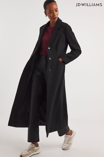 JD Williams Black Slim Crombie Coat (N52487) | £75