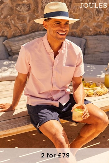 Joules Oxford Pink Classic Fit Short Sleeve Shirt (N52515) | £39.95