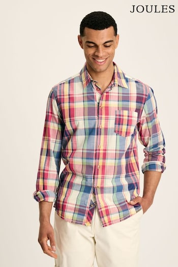 Joules Madras Blue/Pink Long Sleeve Cotton Check Shirt (N52519) | £49.95