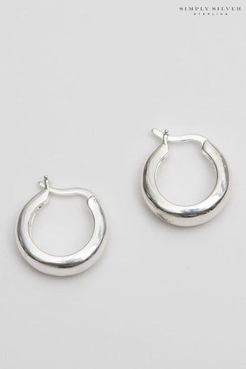 Simply Silver Sterling Silver Tone 925 Polished Small Hoop Earrings (N52552) | £30