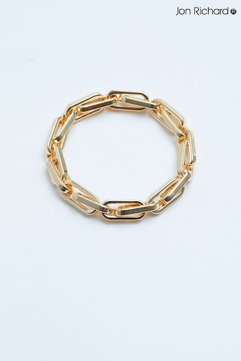 Jon Richard Gold Tone Recycled Polished Chain Stretch Bracelet (N52595) | £22