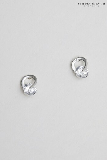 Simply Silver Silver Tone Recycled Cubic Zirconia And Polished Earrings (N52654) | £20