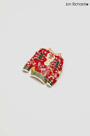 Jon Richard Silver Tone Christmas Jumper Gift Boxed Brooch (N52655) | £22