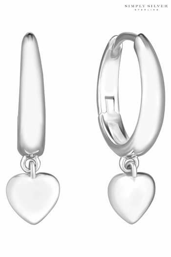 Simply Silver Sterling Silver Mini Heart Huggie Earrings (N52661) | £25