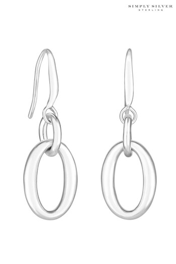 Simply Silver Sterling Silver Tone 925 Link Polished Drop Earrings (N52670) | £40