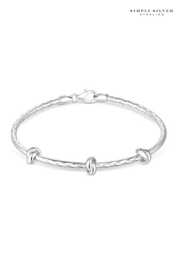 Simply Silver Silver Tone Polished Knot Bangle Bracelet (N52738) | £60