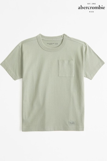 Abercrombie & Fitch Green Premium Washed T-Shirt With Pocket Detail (N52746) | £19