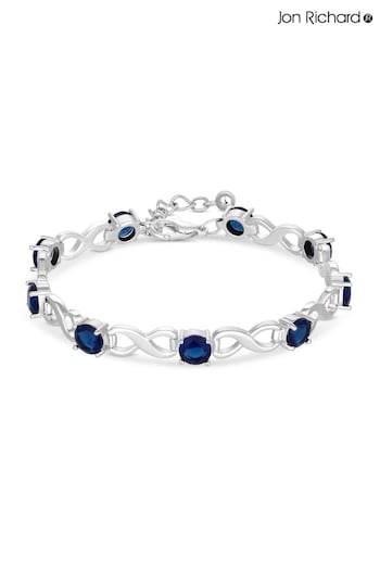 Jon Richard Silver Tone Crystal Infinity Blue Stone Station Bracelet (N52763) | £30